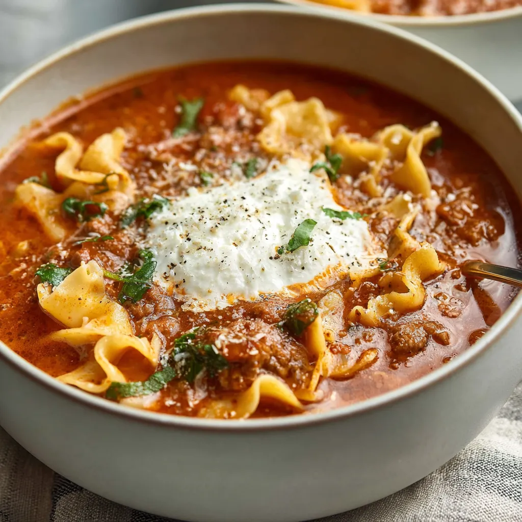Creamy Gluten Free Lasagna Soup, a second content image showcasing the delicious and nutritious dish.