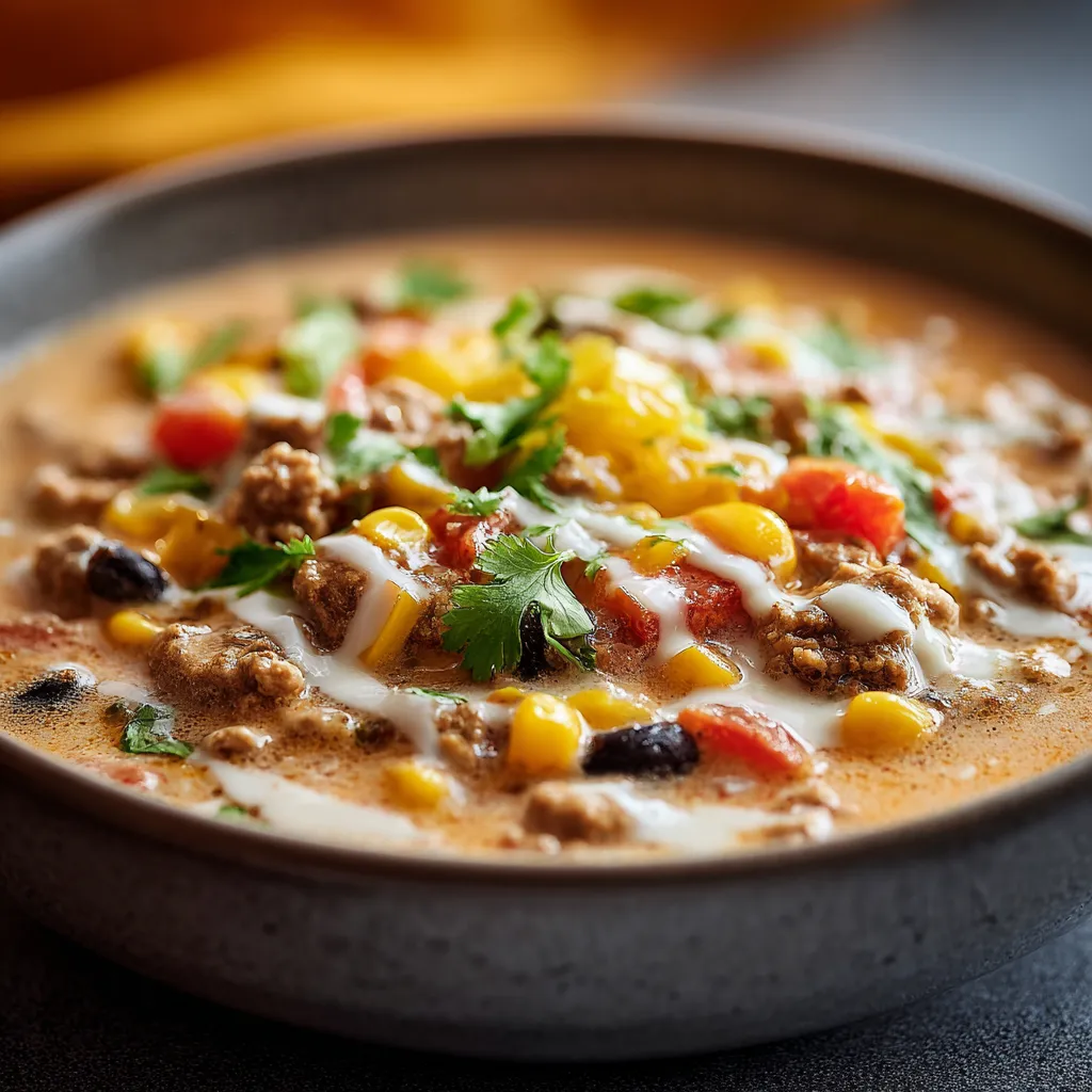 CREAMY HIGH PROTEIN TACO SOUP ULTIMATE