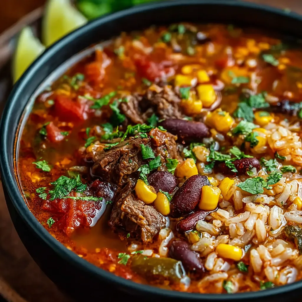 BEST MEXICAN BEEF AND RICE SOUP